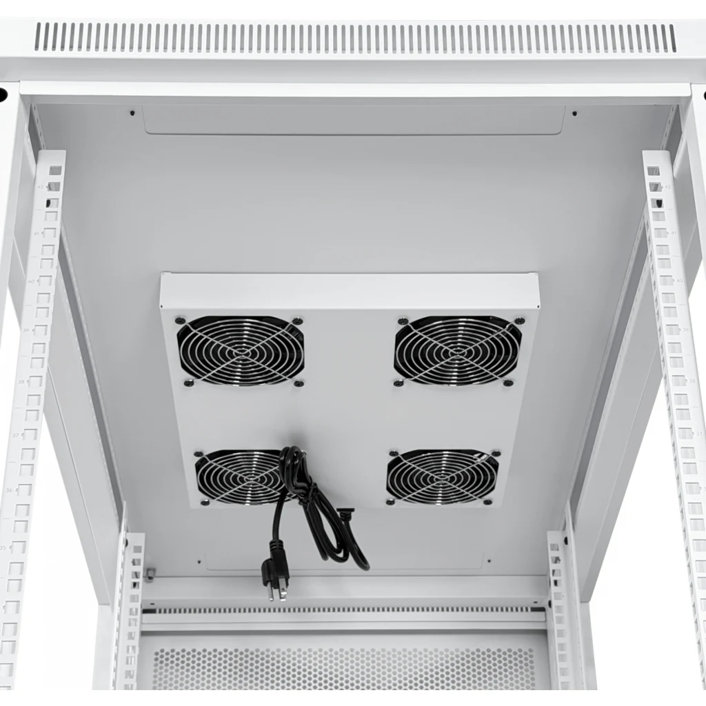 UBIQUITI Microperforada 42U 1000mm 100cm-Fondo Rack Blanco Ventilador