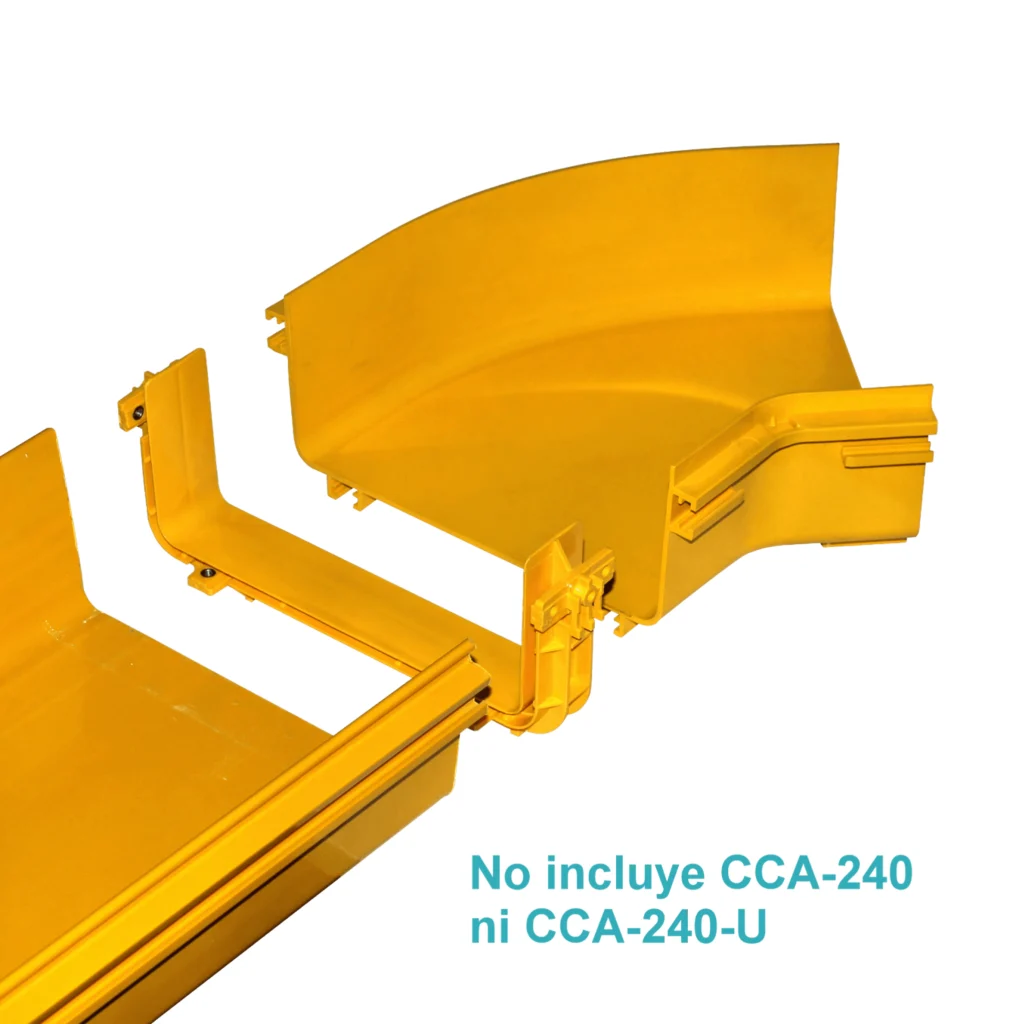 Imagen 3 de 240x100mm Angulo 45o Plano Amarilla PC+ABS LSZH Macho