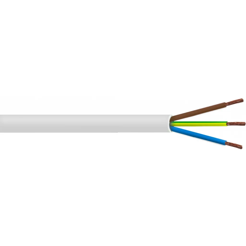 Imagen 1 de Blanco 3x1,0mm 100mt Cable Electrico RVV 8-10AMP 17AWG 3x1.0mm PVC