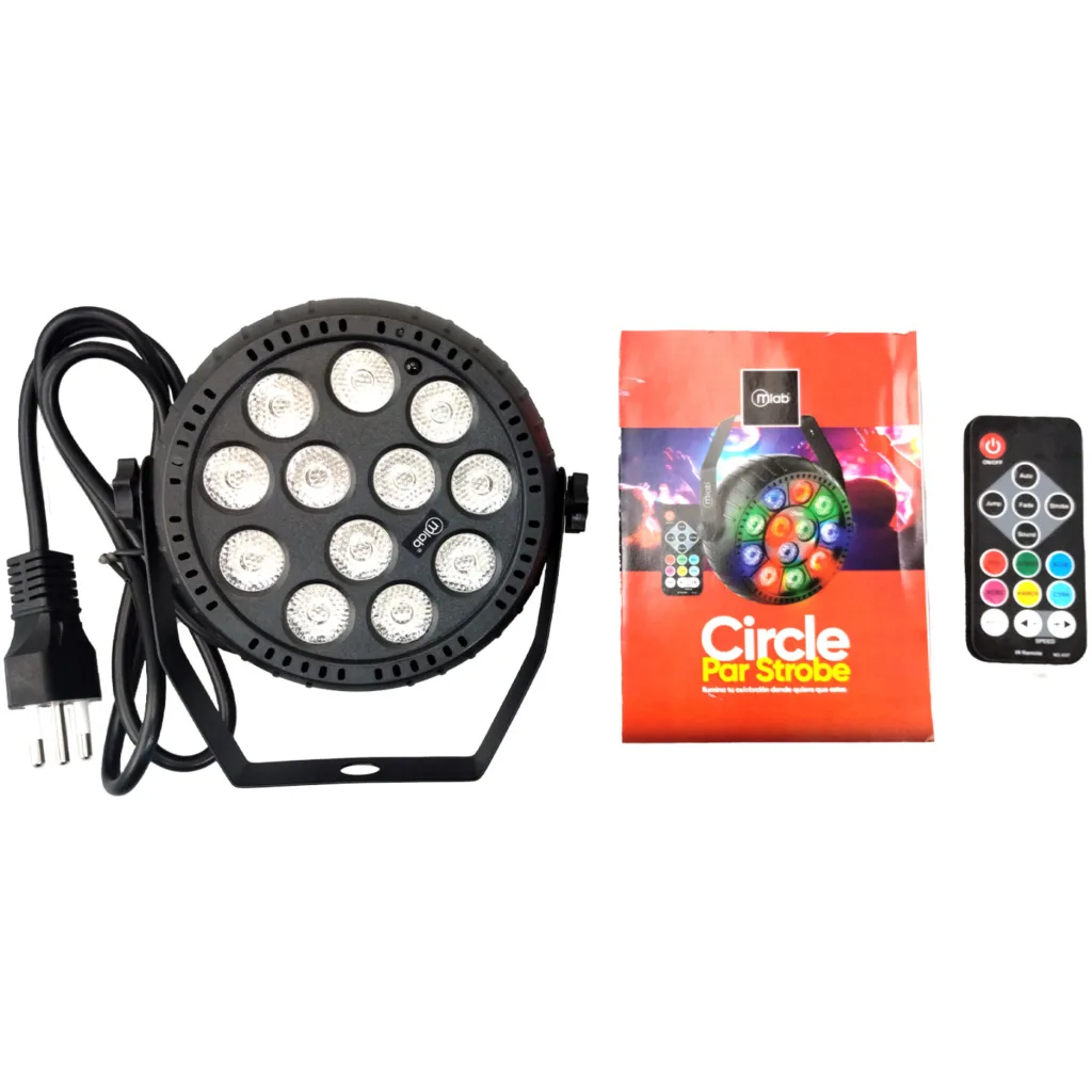 Imagen 5 de MLAB LUZ FIESTA CIRCLE 12 LED PAR STROBE LIGHT MIC MUSIC RGB 3 EN 1