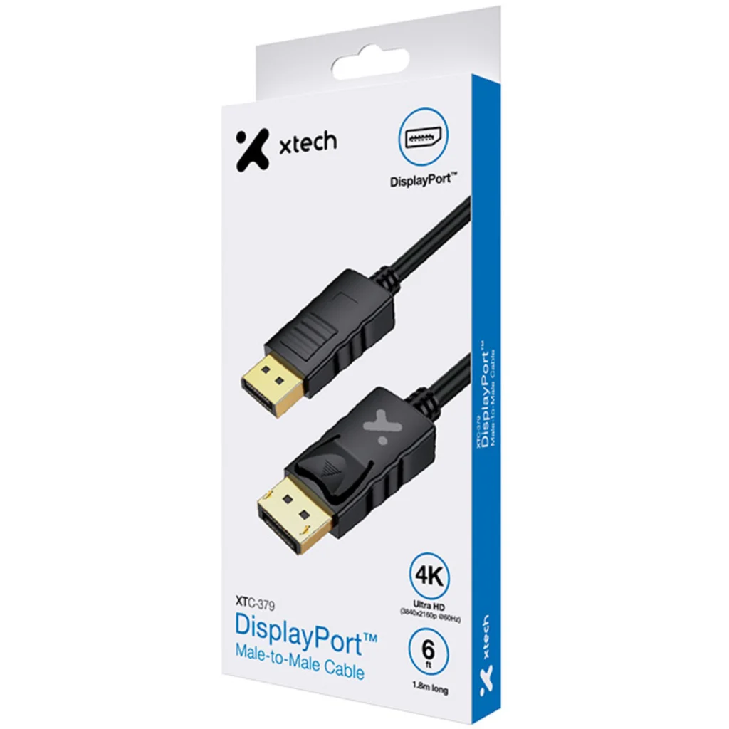 Imagen 5 de Xtech - DisplayPort cable - DisplayPort male - 1.83 m - All black - XTC-379