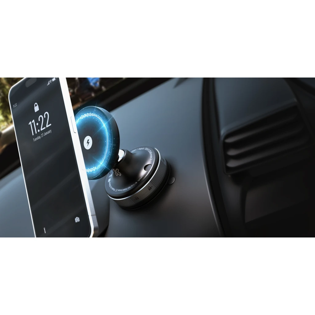 Imagen 15 de Klip Xtreme - Car wireless charging holder - 15 Watt - 24 pin USB-C - Cellular phone / Wireless earbuds / Apple AirPods / Apple Watch - Wireless - Para Smartphones - Vacuum Articulated