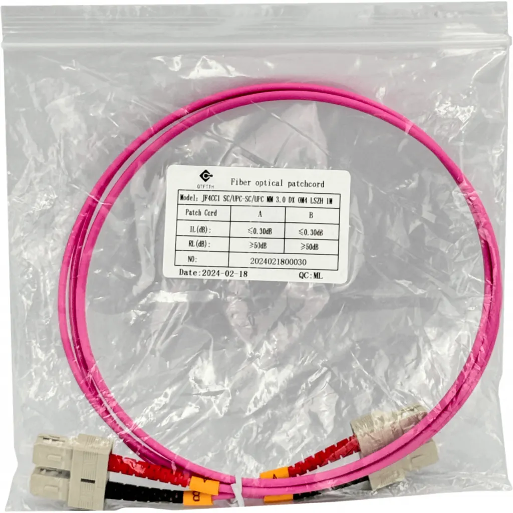 Imagen 2 de LSZH 1mt SC-SC OM4 MultiModo MM Duplex Jumper Fibra 50/125um 3mm