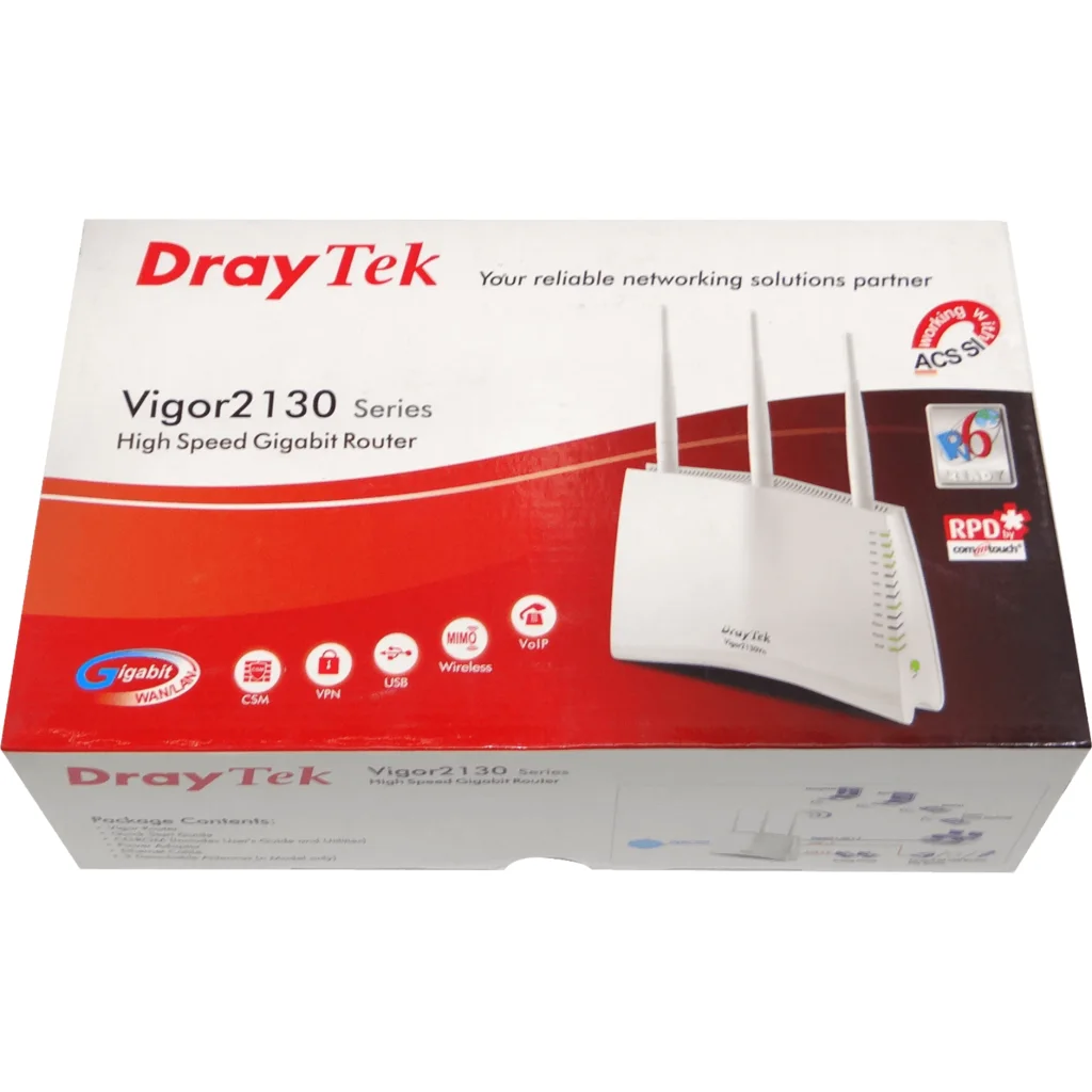 DRAYTEK 3-RPSMA 2-USB-4G-NAS 4-LAN-1000 1-WAN-1000 Router WiFi4
