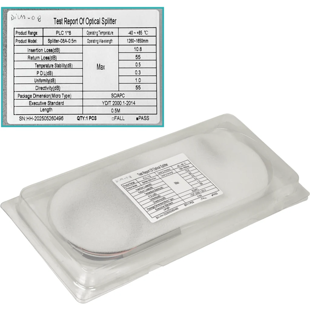 Imagen 2 de 1x8 SC/APC Divisor 50cm PLC p/XGPON G657A1 0,9mm 1260-1650nm