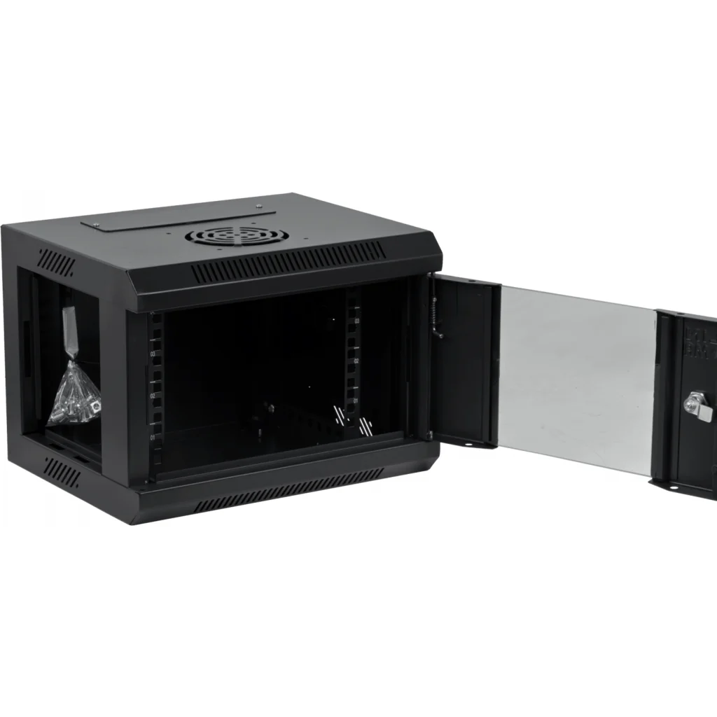 Imagen 2 de LINKMADE Rack 4U 10-Pulgadas-Ancho 30cm-Fondo Negro Puerta-Vidrio