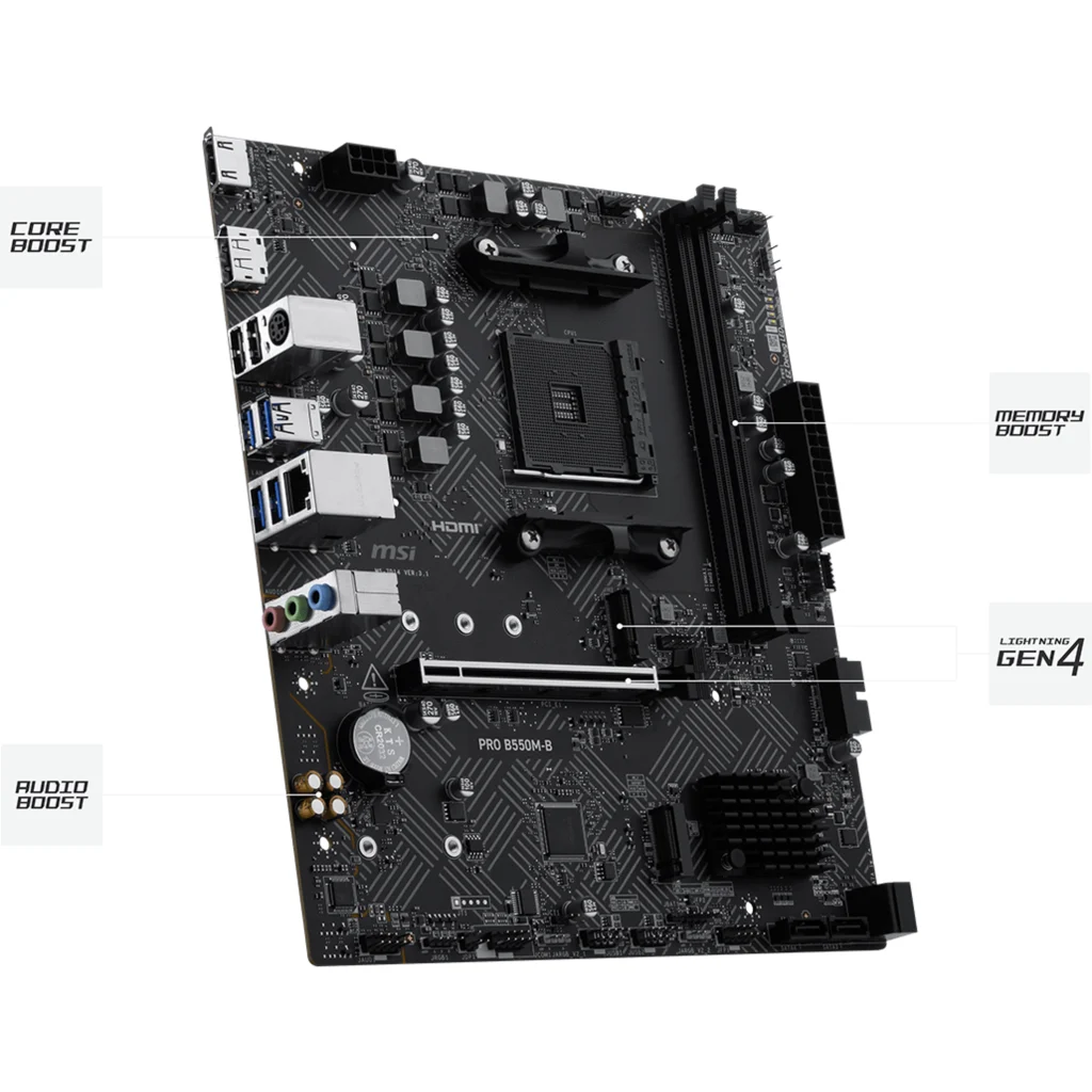 Imagen 8 de MSI - Motherboard - PRO B550M-B  DDR4 MicroATX AM4
