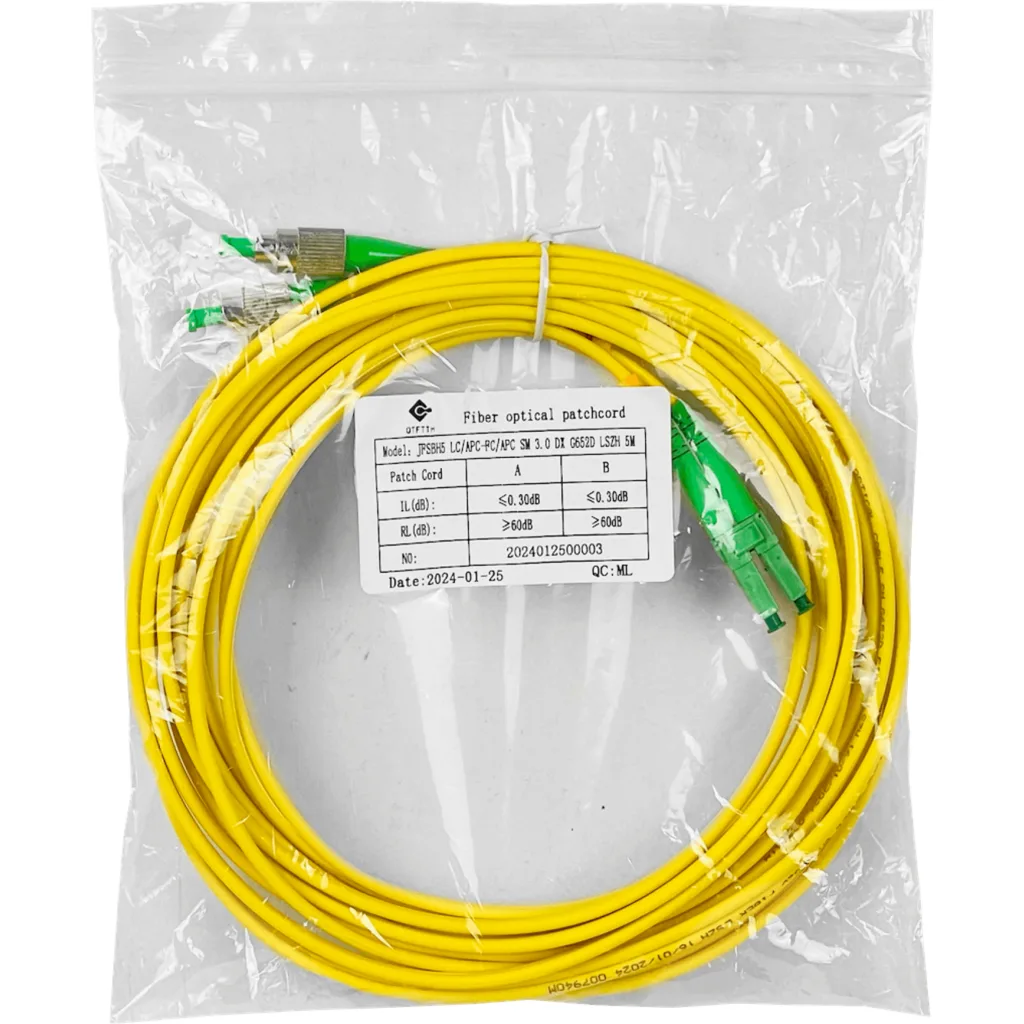 Imagen 1 de 5mt LC/APC-FC/APC MonoModo SM Duplex Jumper Cable Fibra 9/125um