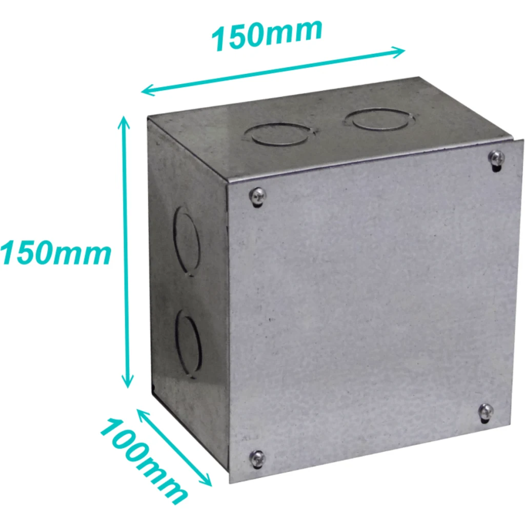B15 CAJA 150X150X100MM C/TAPA-155X155MM ZINCADA METALICA