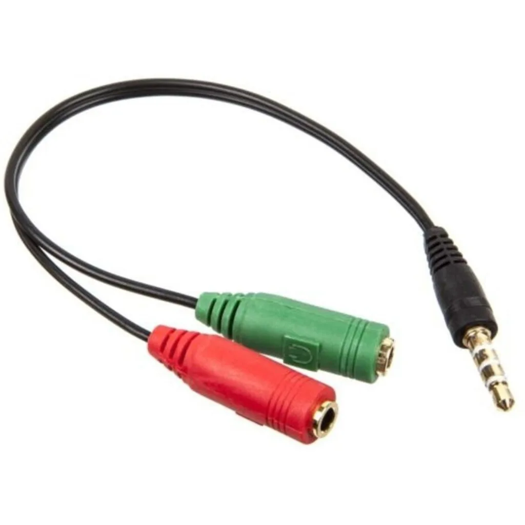 Splitter Estéreo 3.5 mm Macho a 2 hembras  Audifono y Micrófono