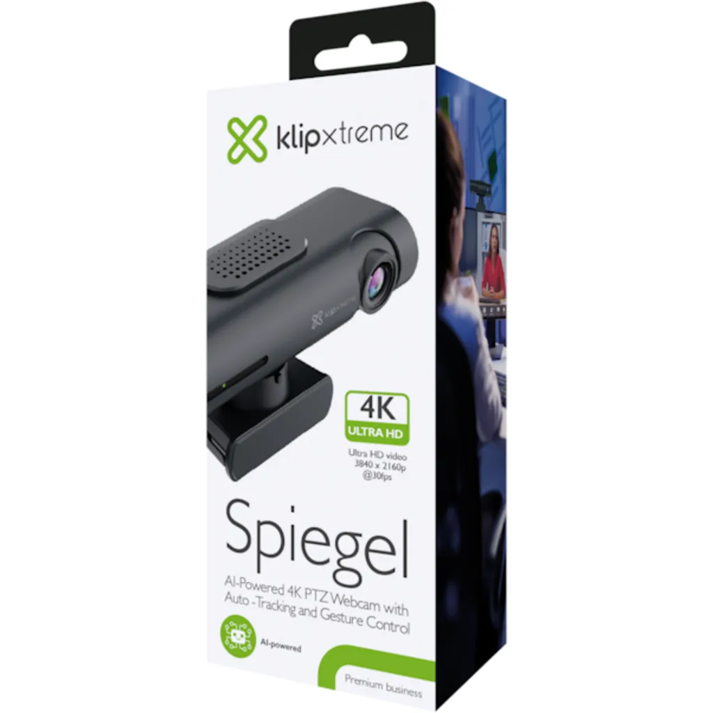 Imagen 12 de Cámara Web KlipX KWC-950, 4K UHD, Seguimiento IA 2 Micrófonos USB-C Negro