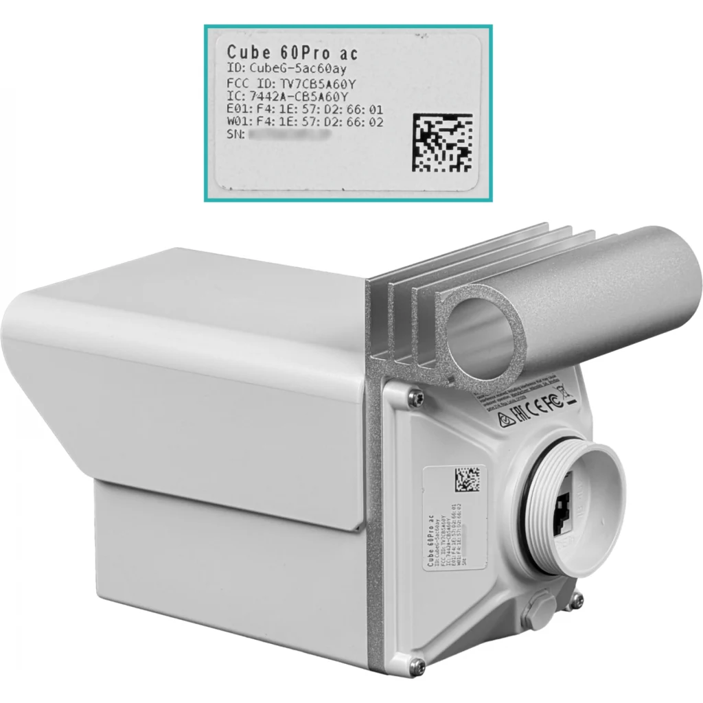 Imagen 2 de MIKROTIK 1un 802.11ay 60GHz 5GHz 1-1000 GPS L4 CubeG-5ac60ay