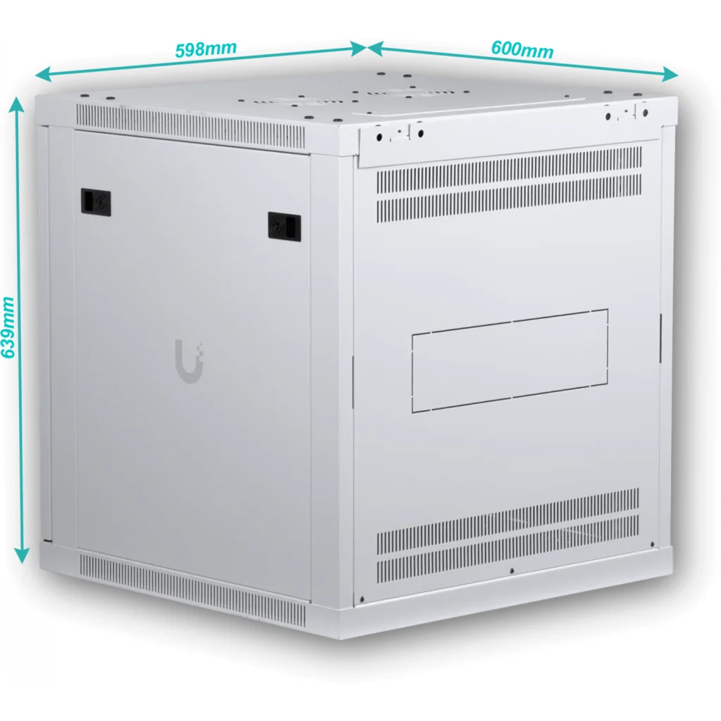 Imagen 5 de UBIQUITI Blanco 12U 60cm-Fondo Microperforada Gabinete Rack Pared Muro
