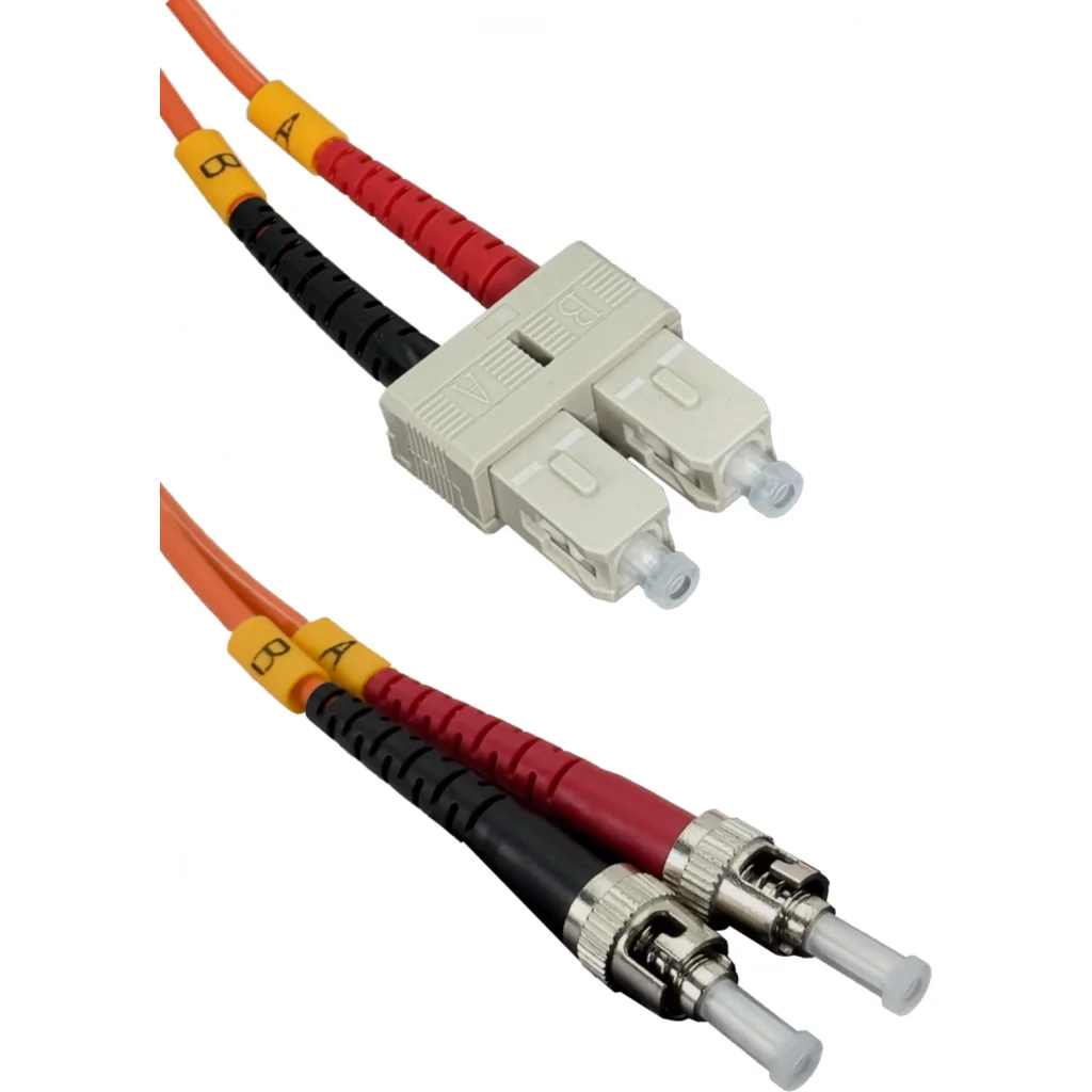 Imagen 1 de 1mt ST-SC OM1 MultiModo MM Duplex Jumper Fibra 62.5/125um LSZH 