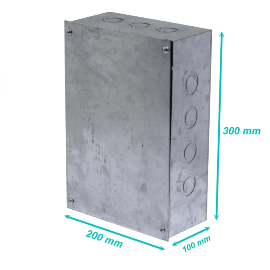 Imagen 2 de B23 Caja 300x200x100mm c/Tapa-305x205mm Zincada Metalica