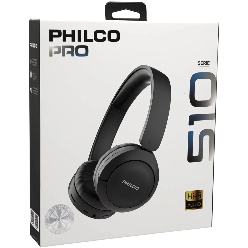 Imagen 5 de Audífonos Inalámbricos OverEar Philco Pro EL510, c/mic Bluetooth5.3 Color Negro