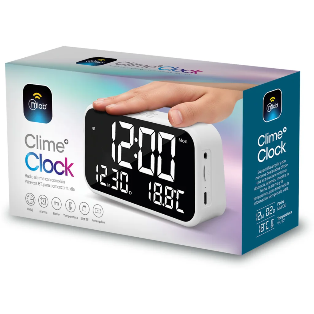 Imagen 6 de MLAB PARLANTE RADIO RELOJ DESPERTADOR TEMPERATURA CLIME CLOCK WHITE