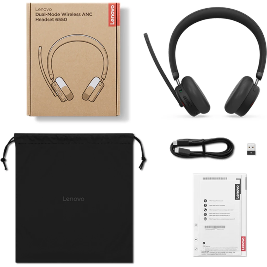 Imagen 17 de Audifono Lenovo Dual-Mode Wireless ANC 6550 USB-A Teams Bluetooth5.3