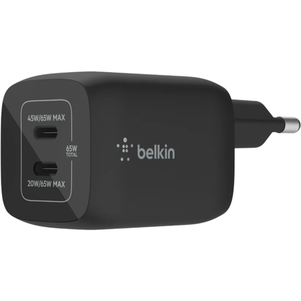Cargador Doble Belkin, 65W Max 2*USB-C Color negro