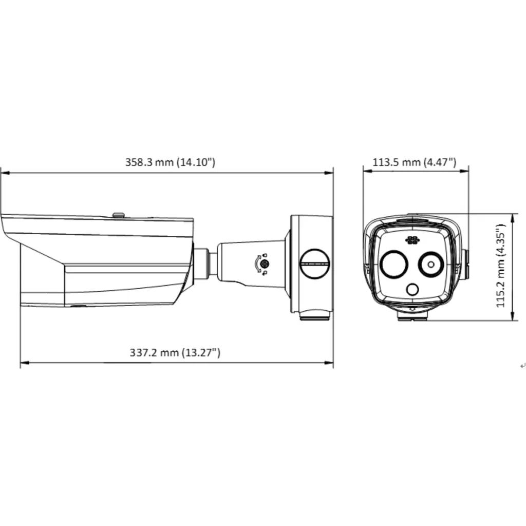 Imagen 1 de Camara Bullet Termica Hikvision 9.7mm Optico 8mm IR40mt IP67 Sir/Luz