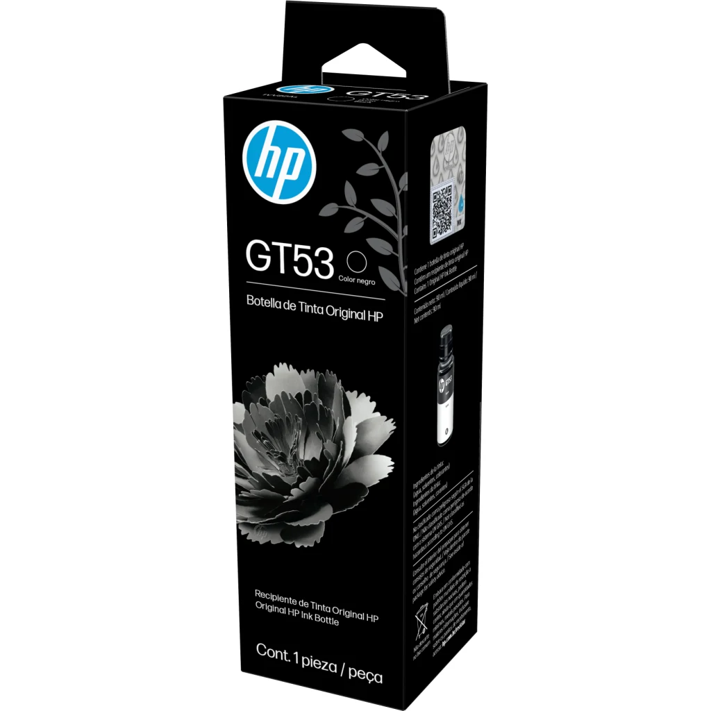 Botella de Tinta HP GT53 Negro Impr InkTank315/415 SmartTank515/615 4000Pág 90ml