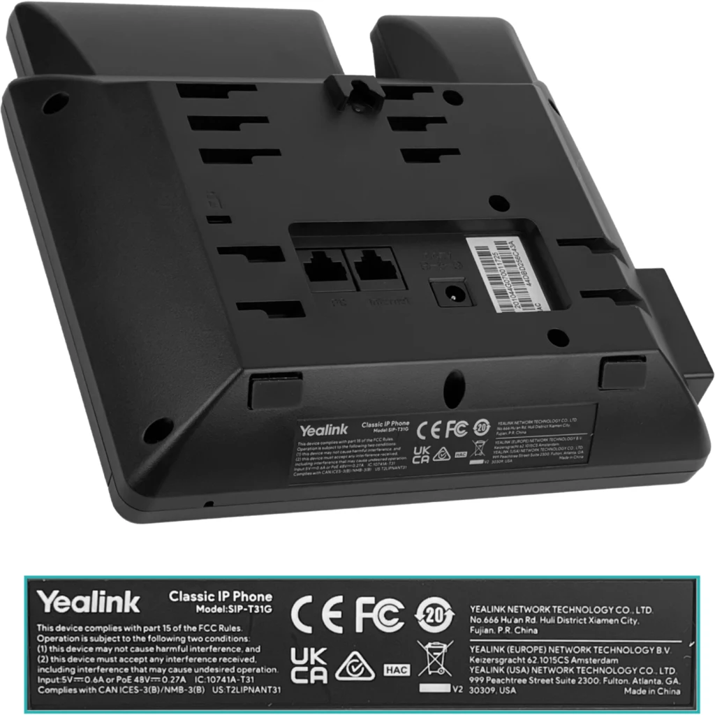 Imagen 3 de Teléfono Yealink SIP-T31G IP con 2 Líneas de Voz y HD PoE LCD 2.3" mont en Pared