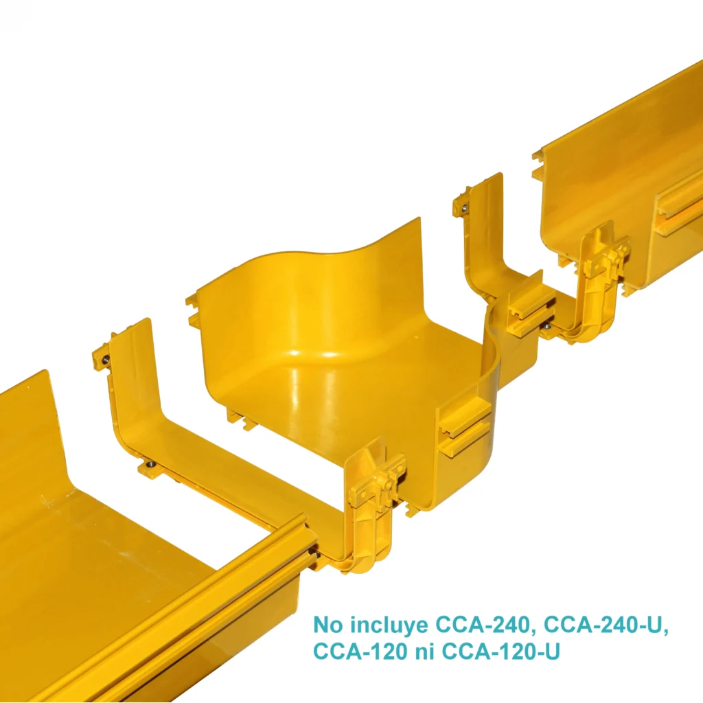 Imagen 2 de 240x100 a 120x100mm Union Amarilla PC+ABS LSZH Convertidor Macho