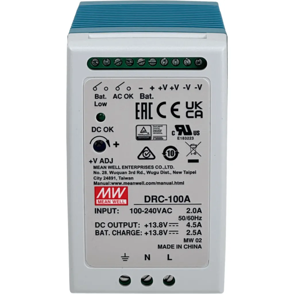 Imagen 1 de MEANWELL 13,8VDC CH1-4,5A CH2-2,5A 100W Ajustable-CH1 12-15V Riel-DIN