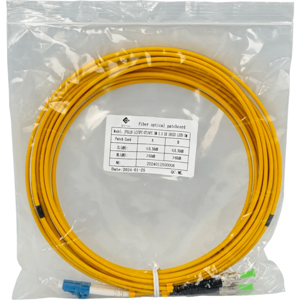 Imagen 2 de 5mt LC/UPC-ST/APC MonoModo SM Duplex Jumper Cable Fibra 9/125um 3mm