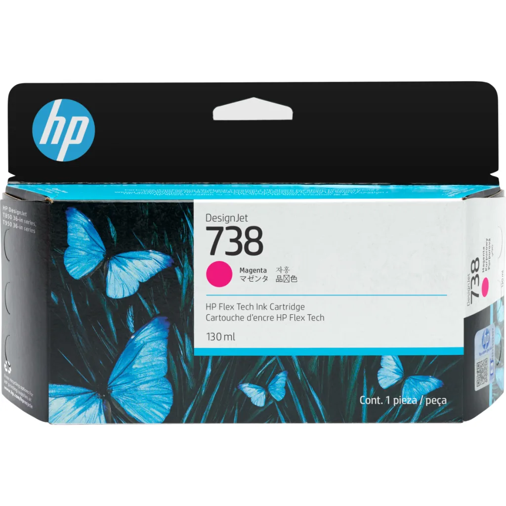 Cartridge HP 738 Magenta para DesignJet T850 y T950, 130ml