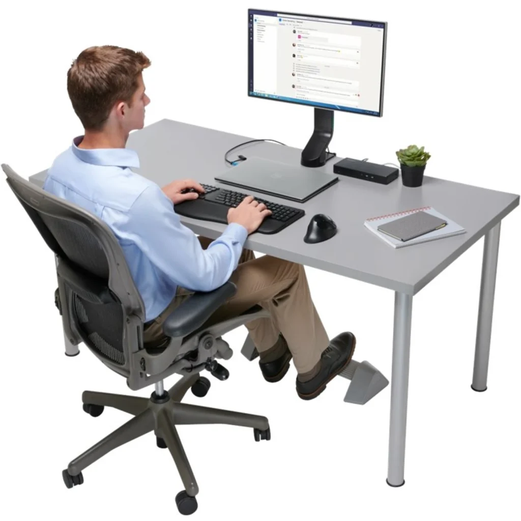 Imagen 1 de Apoyapies Kensington K58303WW Oscilante Soporta 136Kg Color gris