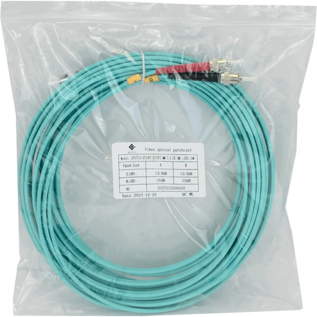 10mt ST-ST OM3 Multimodo MM Duplex Jumper Fibra 3.0mm 50/125um LSZH