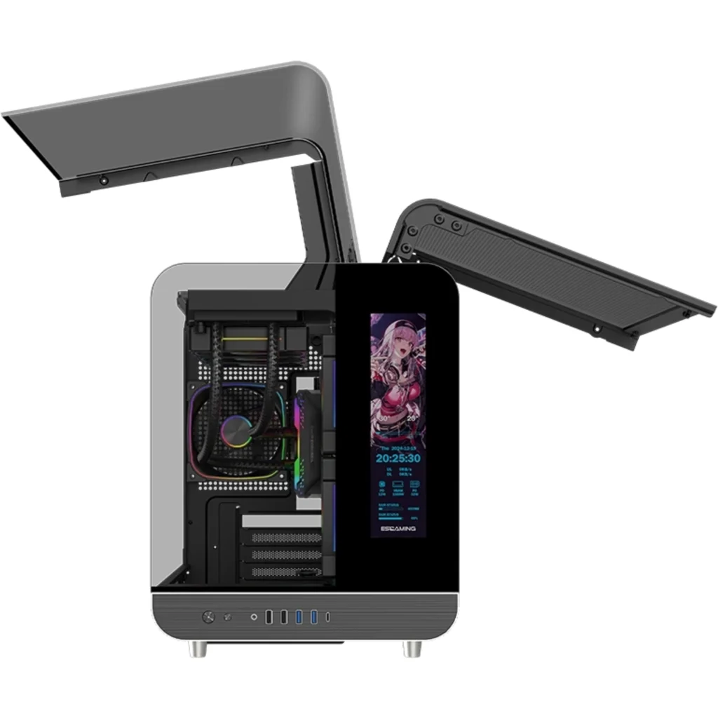 Imagen 19 de Gabinete Gamer XPH Negro | Micro ATX / ITX | 9 Ventiladores ARGB + Controladora + Control Remoto | Pantalla Pixel | USB 3.0 x2 + USB-C