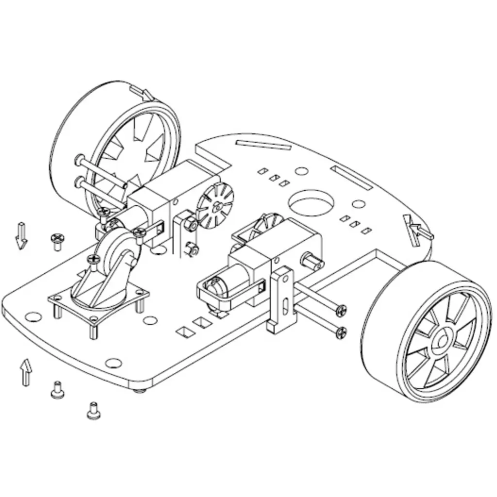 Imagen 3 de Kit Carrito para armar auto 3-ruedas robotica requiere Arduino