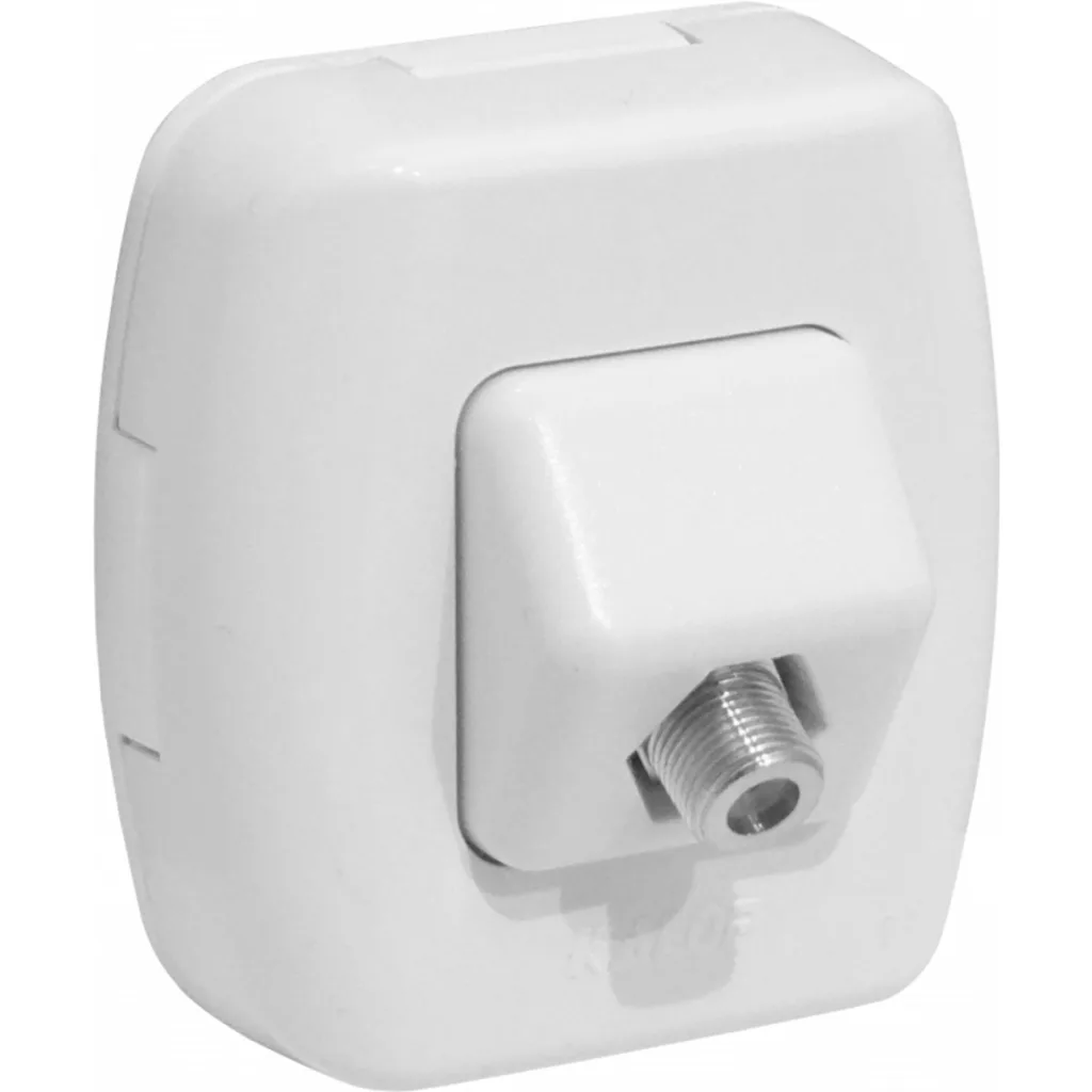 Imagen 3 de KALOP Roseta Blanco Toma Catv Pin Fino F-F Coaxial F-H F-H KS39655