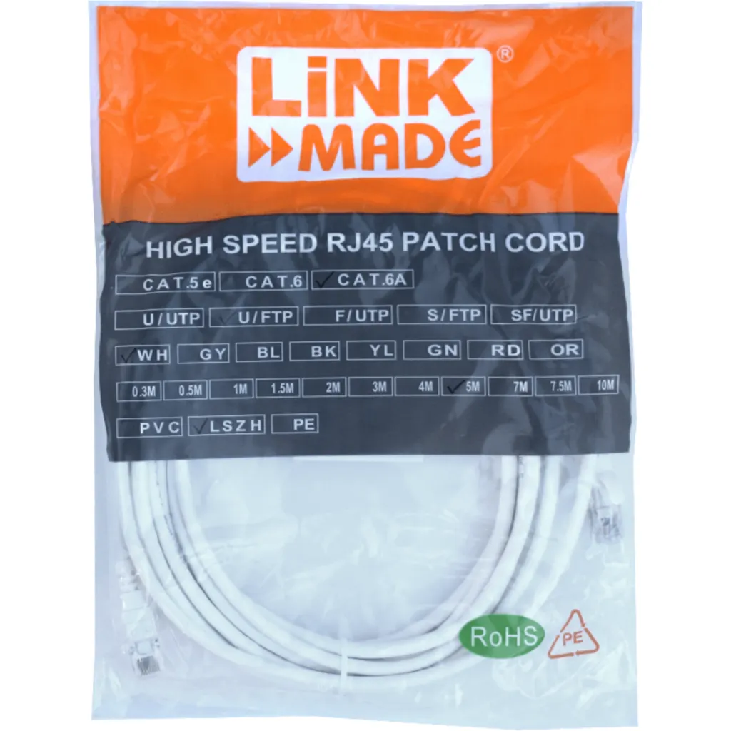 Imagen 2 de Cable de Red Linkmade Categoria 6a U/UTP Blanco Longitud 5 metros LSZH Blanco