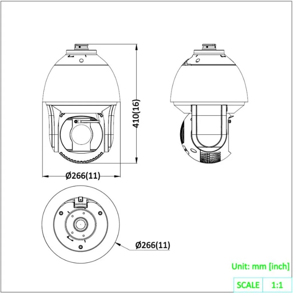 Imagen 1 de Camara PTZ 4MP Darkfighter 42x Hikvision IR 400mt IP67 WDR Wiper Nema 4x