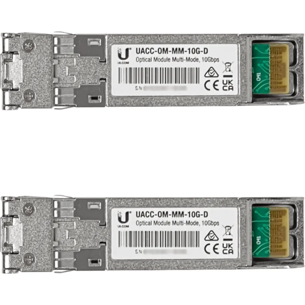 Imagen 1 de UBIQUITI 2-unids SFP+ MM 10Gbps 300mt 850nm MultiModo 2-Fibras-LC DDM