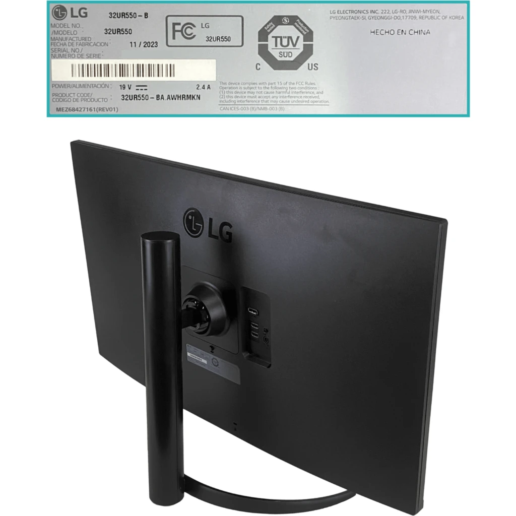 Imagen 2 de LG 31,5-Pulgadas 3840x2160 4K 2-HDMI 1-DP 16:09 Monitor HDR 32UR550-B