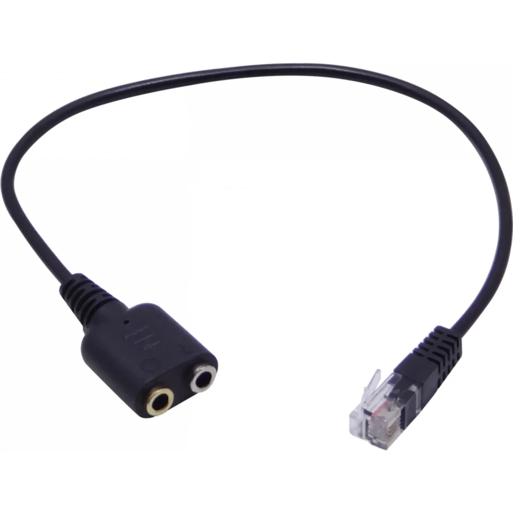 Cable RJ9 Macho a 2*Jack 3.5mm Hembra, Mic/Audif Cable 25cm para Auricular 3.5mm