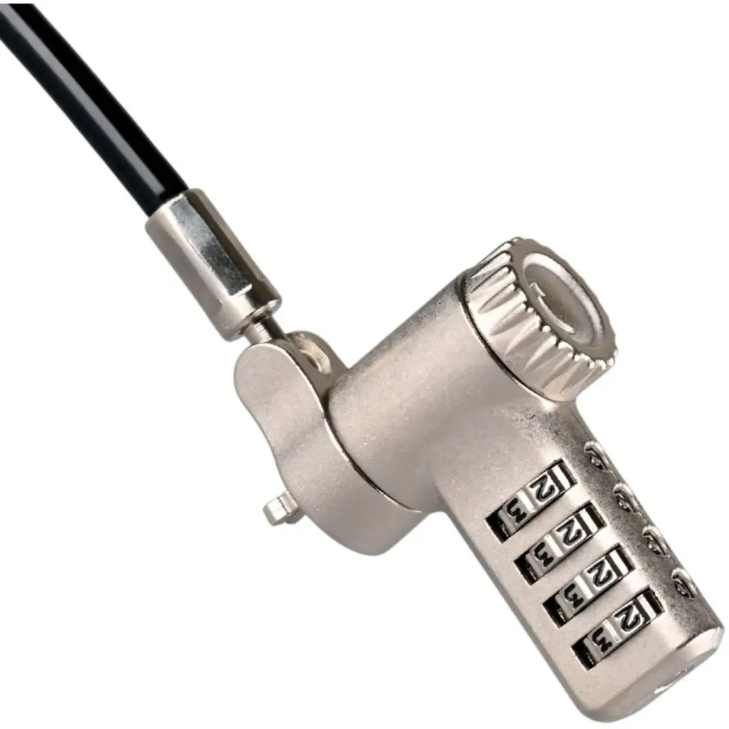 Imagen 1 de Cable de Seguridad Universal para Portátiles Color Negro Con CLAVE 4 Dígitos