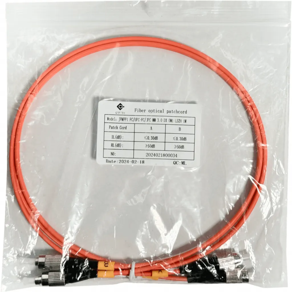 1mt FC-FC OM1 MultiModo MM Duplex Jumper Fibra 62.5/125um LSZH 