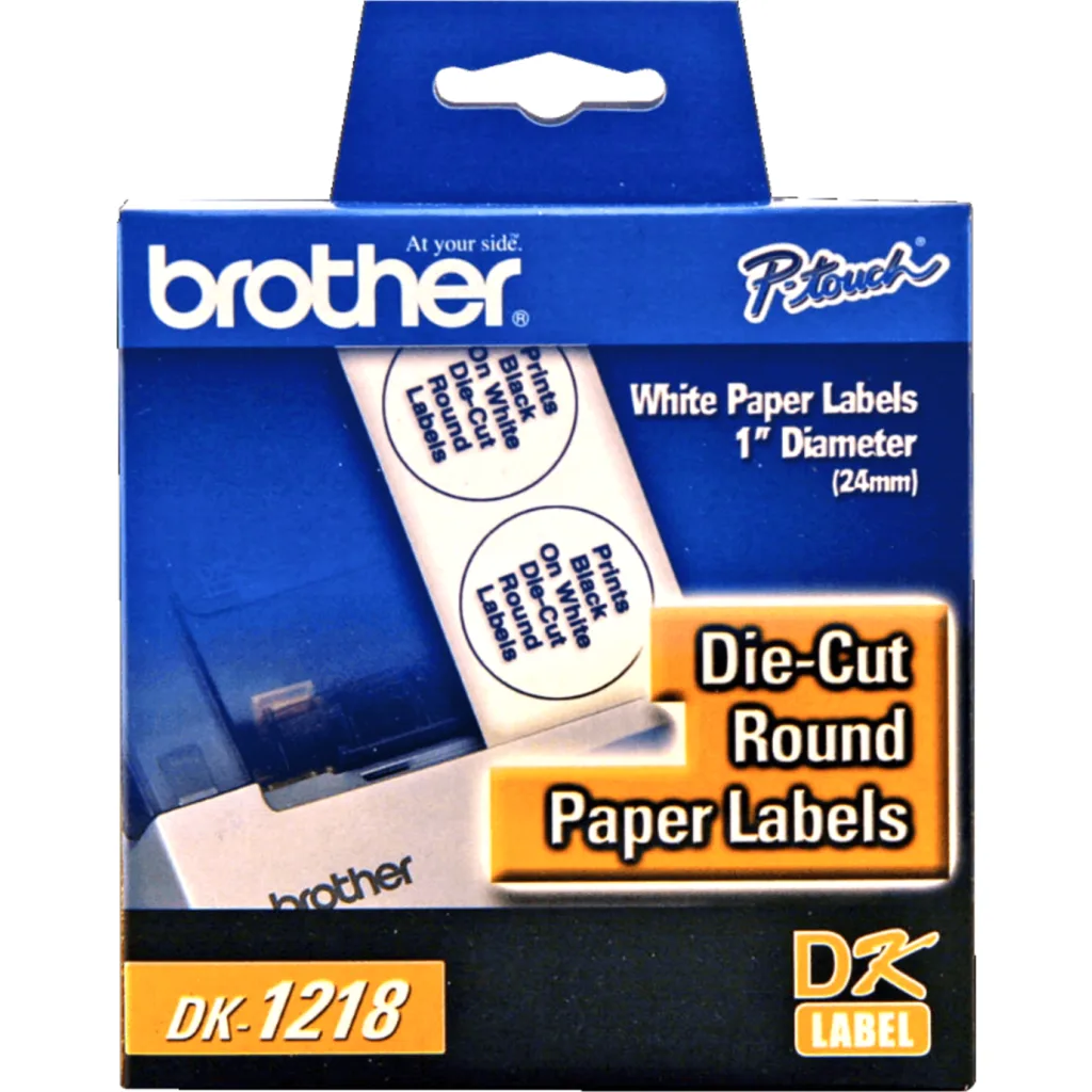 Imagen 1 de Brother 24mm-Diametro 1000-Etiquetas Adhesivas Papel Blanco para-QL
