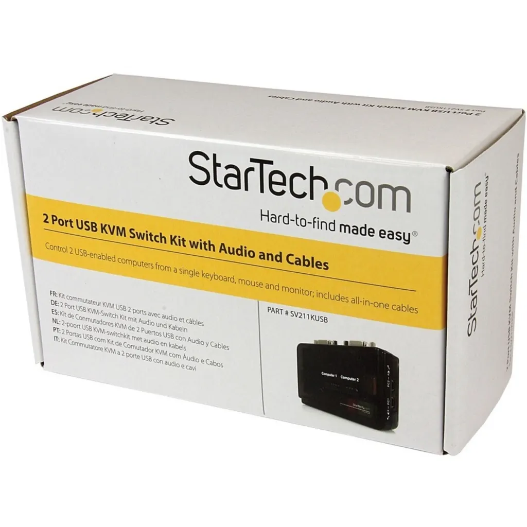 Imagen 5 de Kit Switch KVM 2 Port USB c/Audio VGA 2048x1536, PC1 PC2 - StarTech