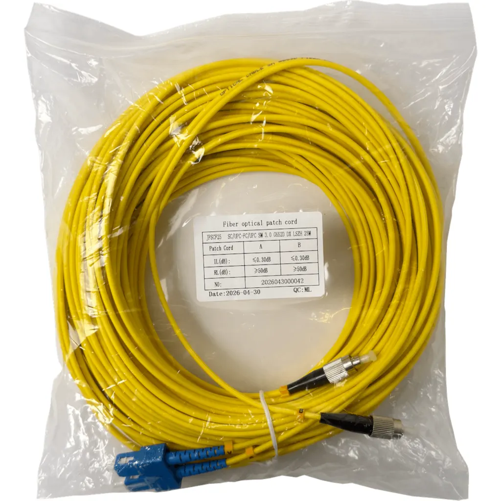 Imagen 1 de 25mt SC-FC MonoModo SM Duplex Jumper Cable Fibra 9/125um 3.0mm