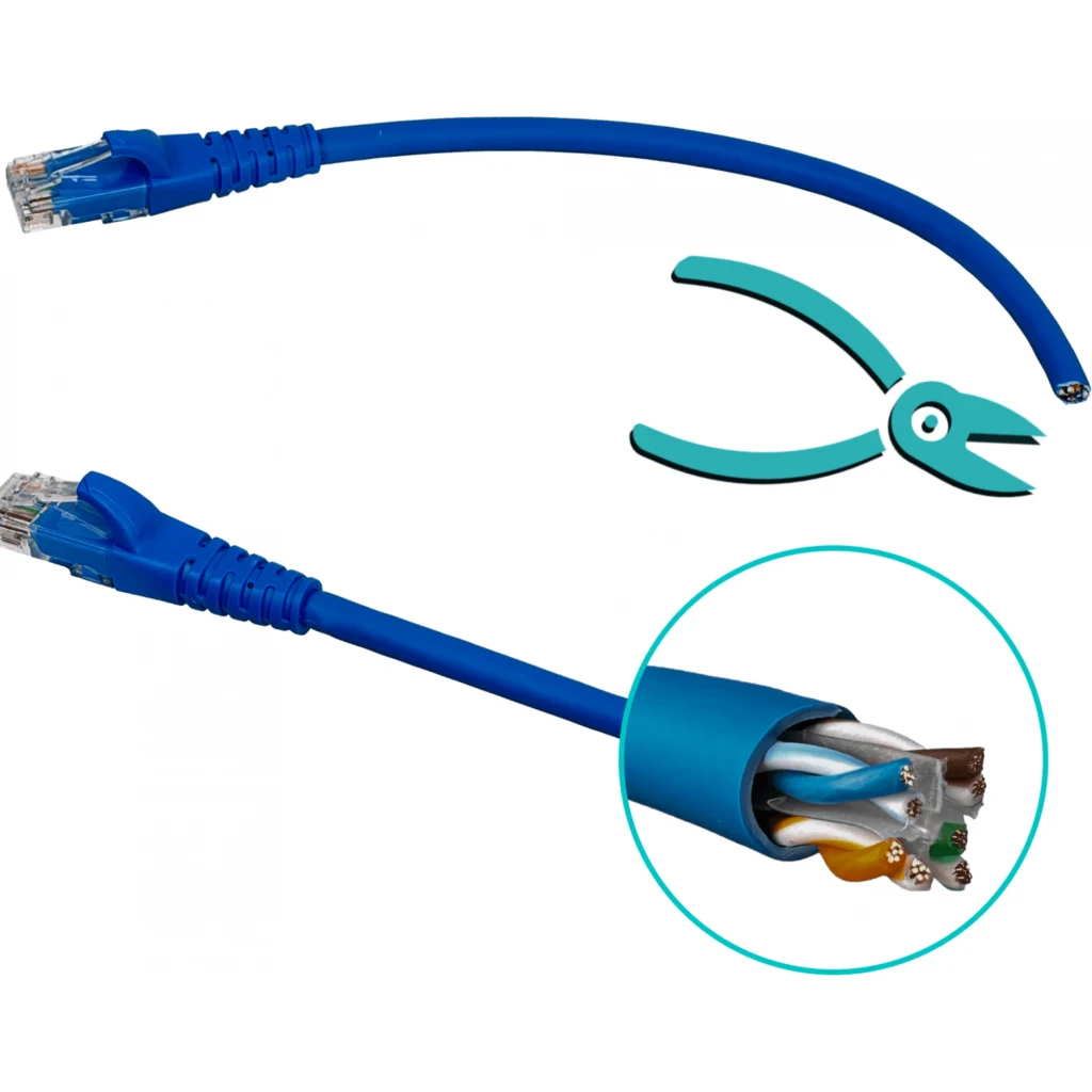 Imagen 3 de Cable Patch Inyectado Multifilar Plug RJ-45 Cat 6 Chaqueta LSZH 30 cm*4 unidades