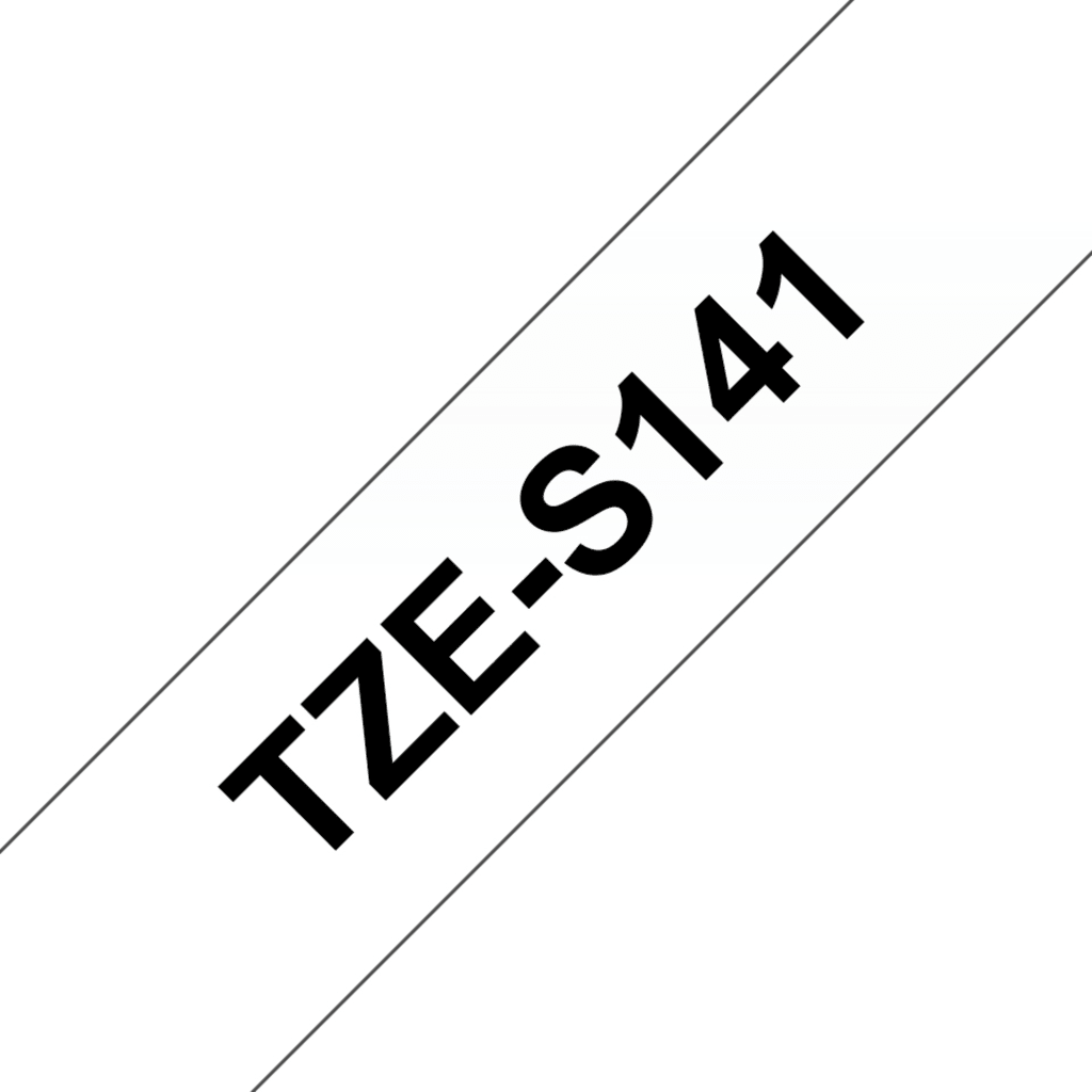 TZE-S141 18MM BLACK ON CLEAR