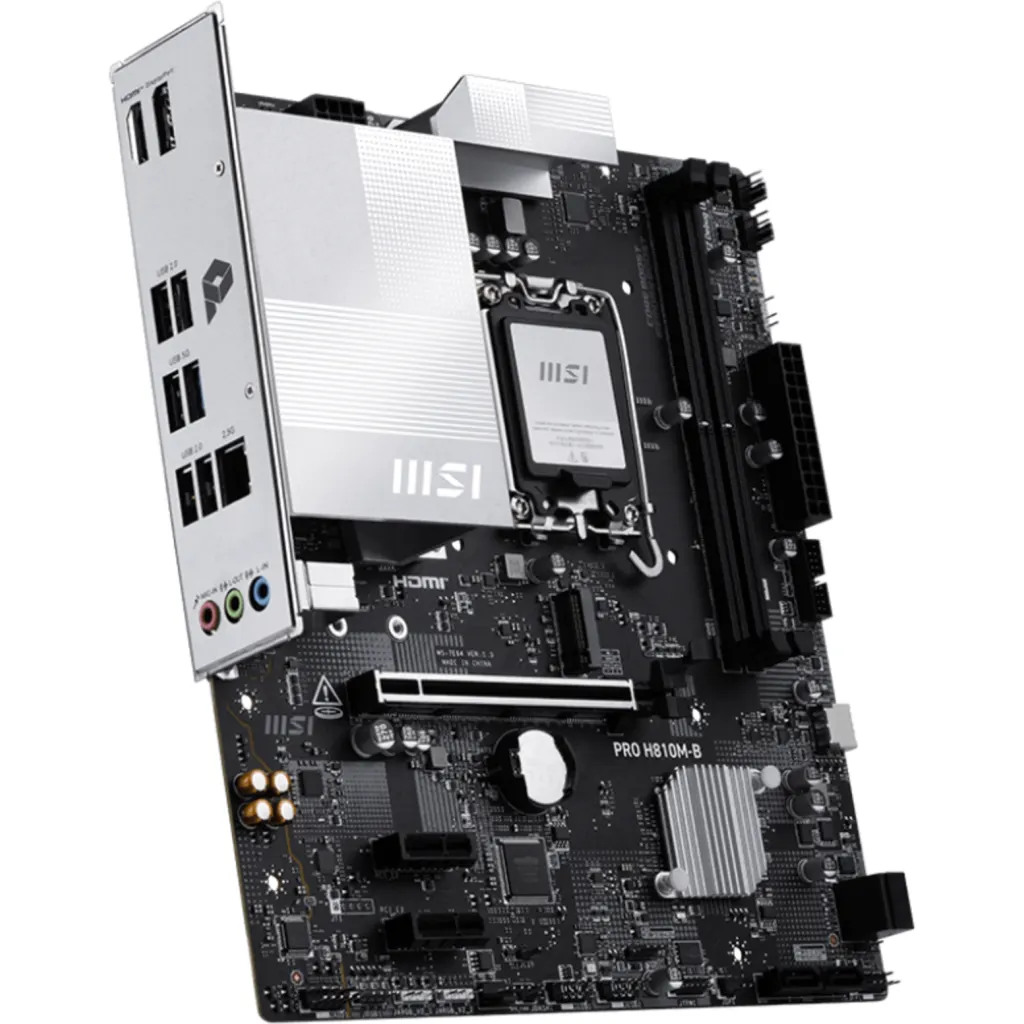 Imagen 2 de Tarjeta Madre MSI PRO H810M-B LGA1851 2*DDR5 DIMM HDMI DP M.2 2.5G LAN mATX