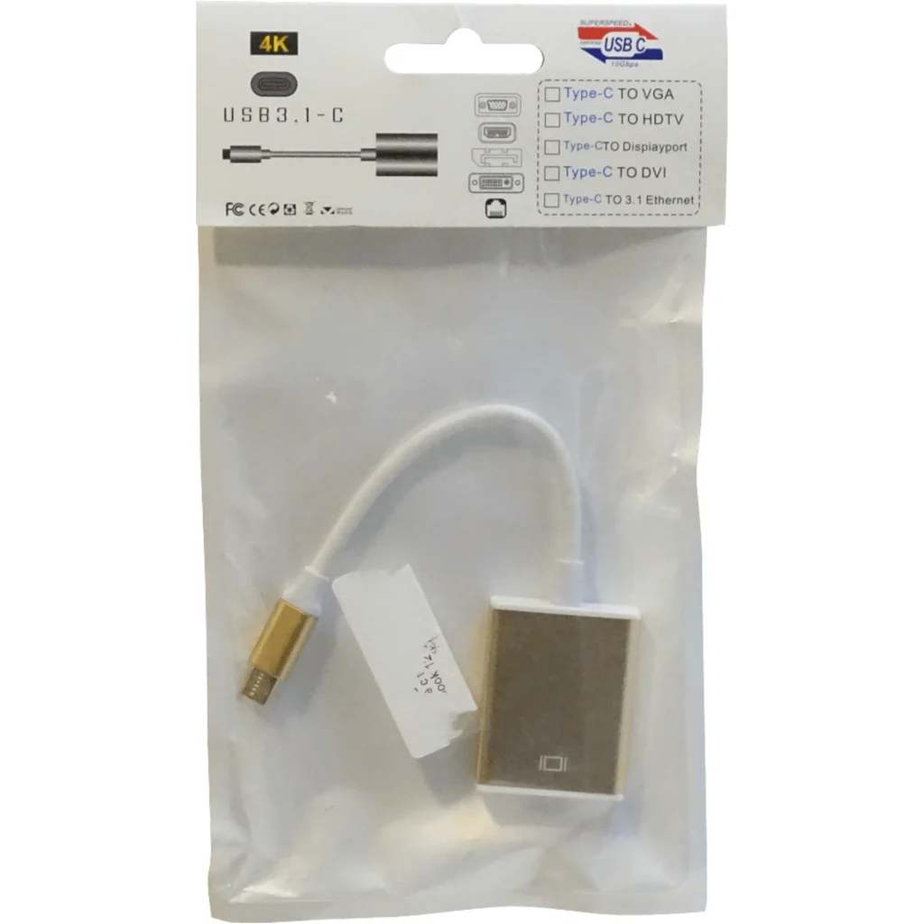 Imagen 4 de Adaptador USB-C 3.1 Macho a HDMI v1.4 Hembra 1080p Cable 12cm solo Pc Blanco