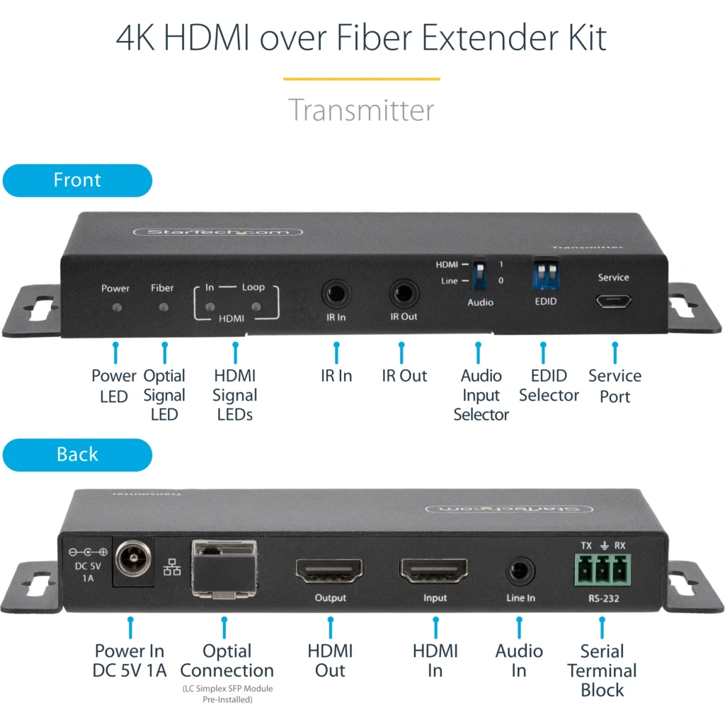 Imagen 8 de Kit Extensor HDMI por Fibra StarTech ST121HD20FXA2, 4K 60Hz HDMI